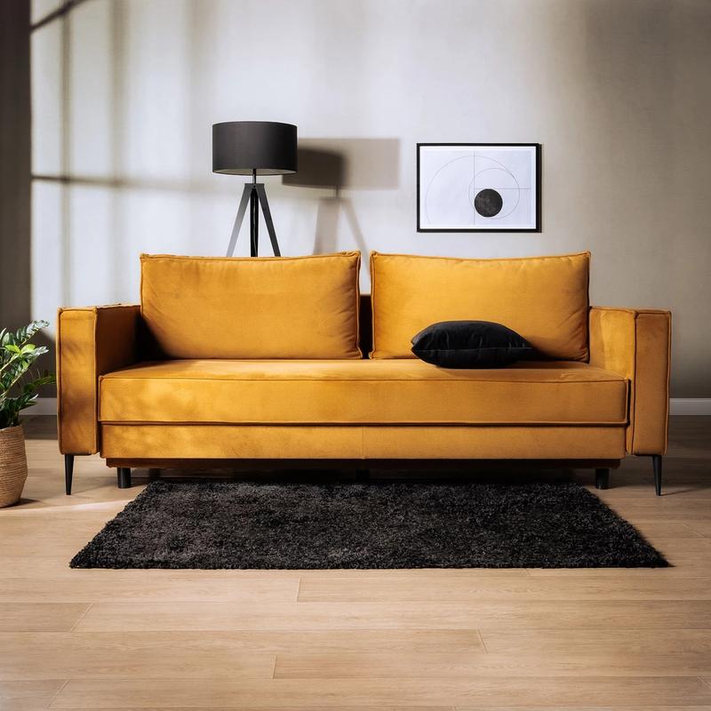 Musztardowa sofa